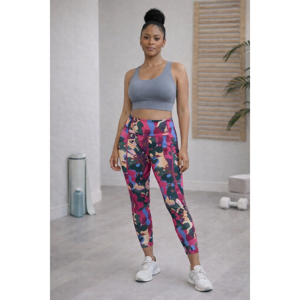 Reebok Camouflage Print Athletic Leggings Activewear‎ Workout Pants Size S